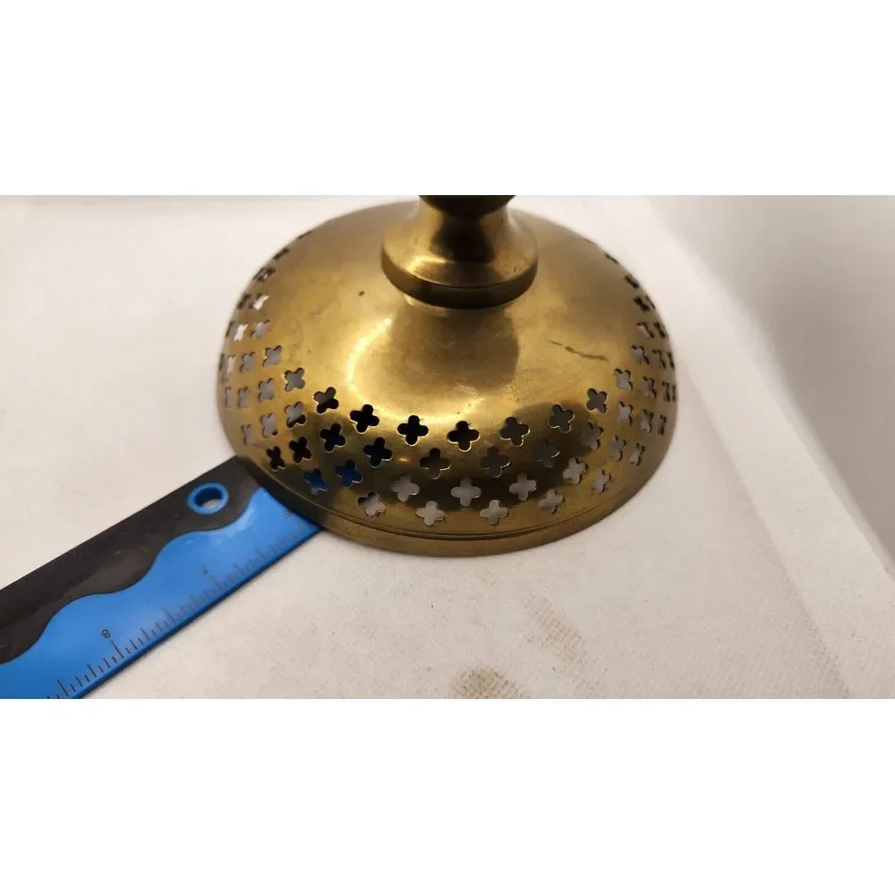 Vintage Boho‎ Brass Pedestal Bowl 6